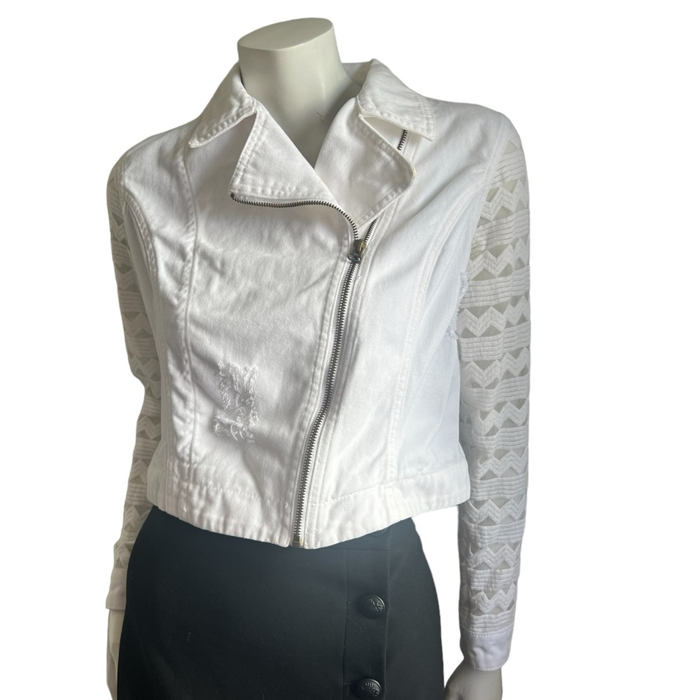 Agatha  White Denim Jacket Size Small